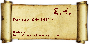 Reiser Adrián névjegykártya